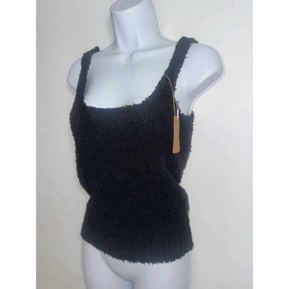 NWT SKIMS Black Cozy Knit Tank Soft Stretch Fuzzy Lounge Women L/ XL - Picture 1 of 9
